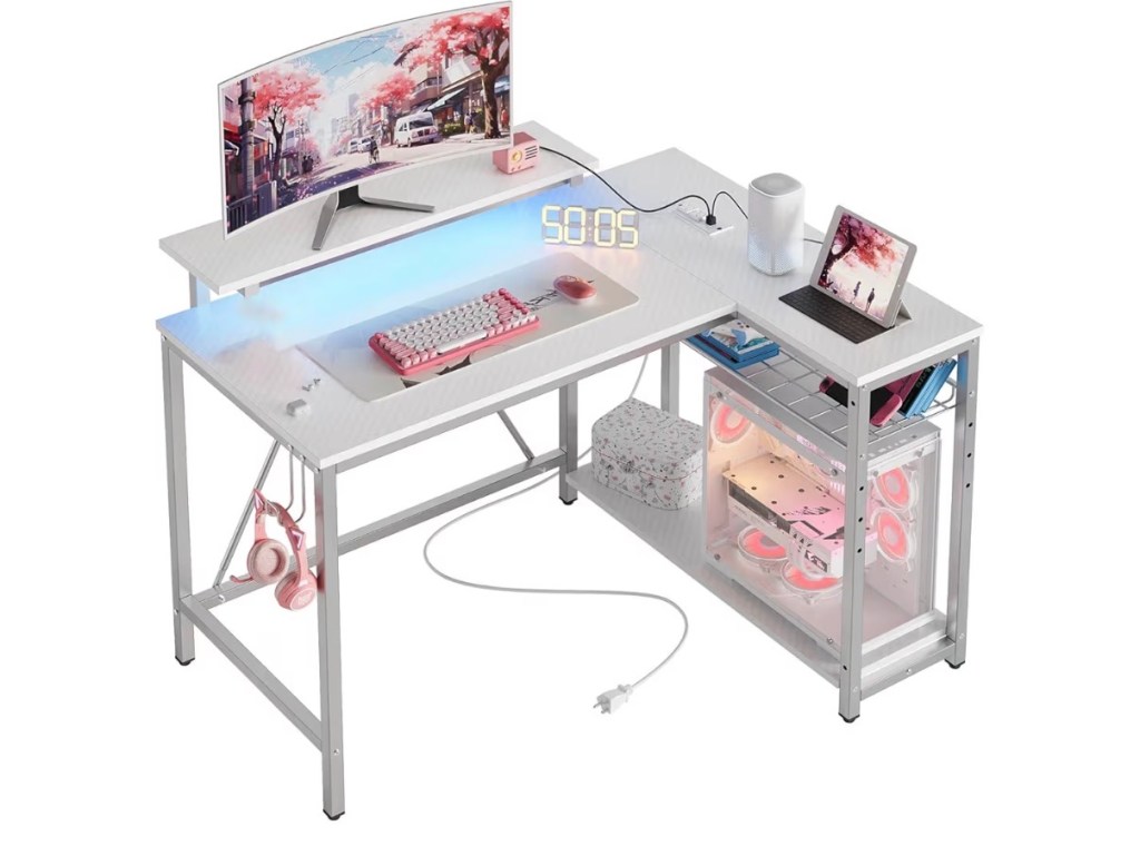 Bestier 72″ L-Shaped Gaming Desk — Best L-Shaped Desk White