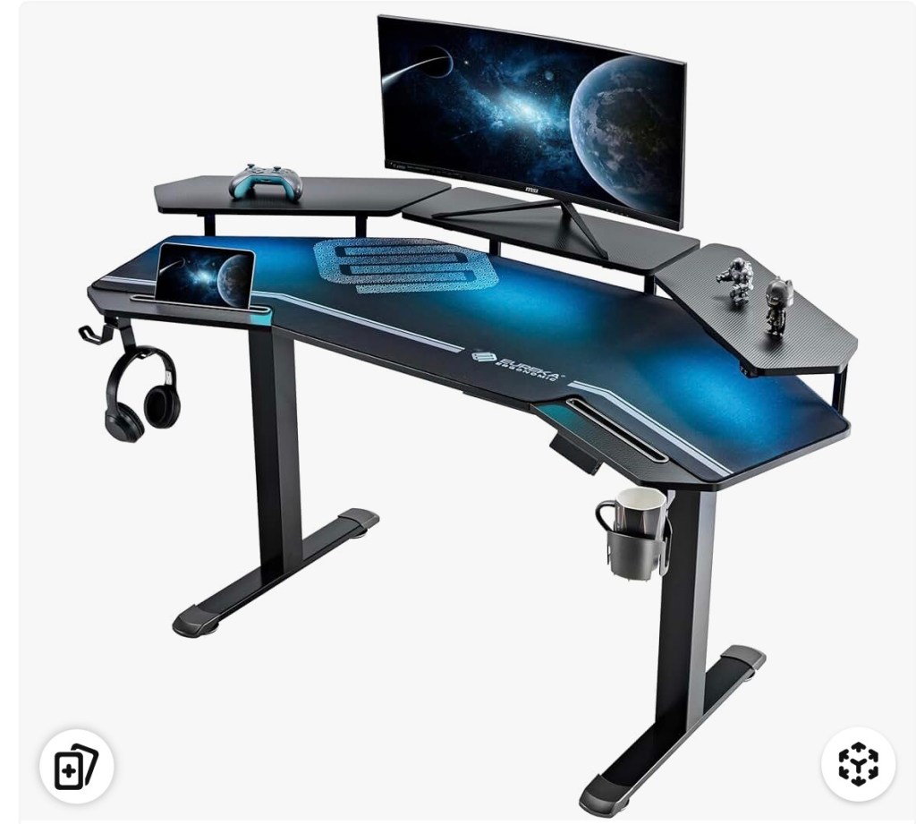 Eureka Gaming Standing Desk — Best Sit-Stand Gaming Desk Black