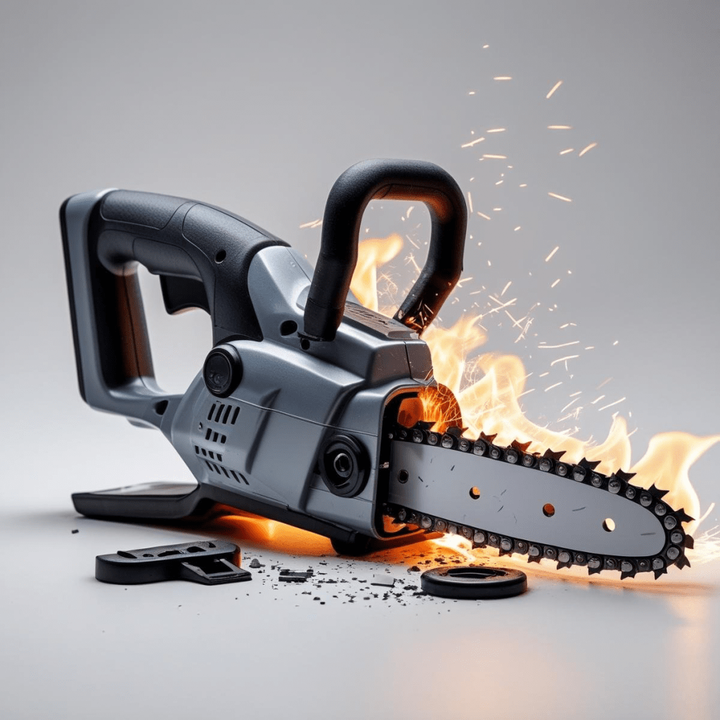 Decoration: Ai image of genetic chainsaw on fire