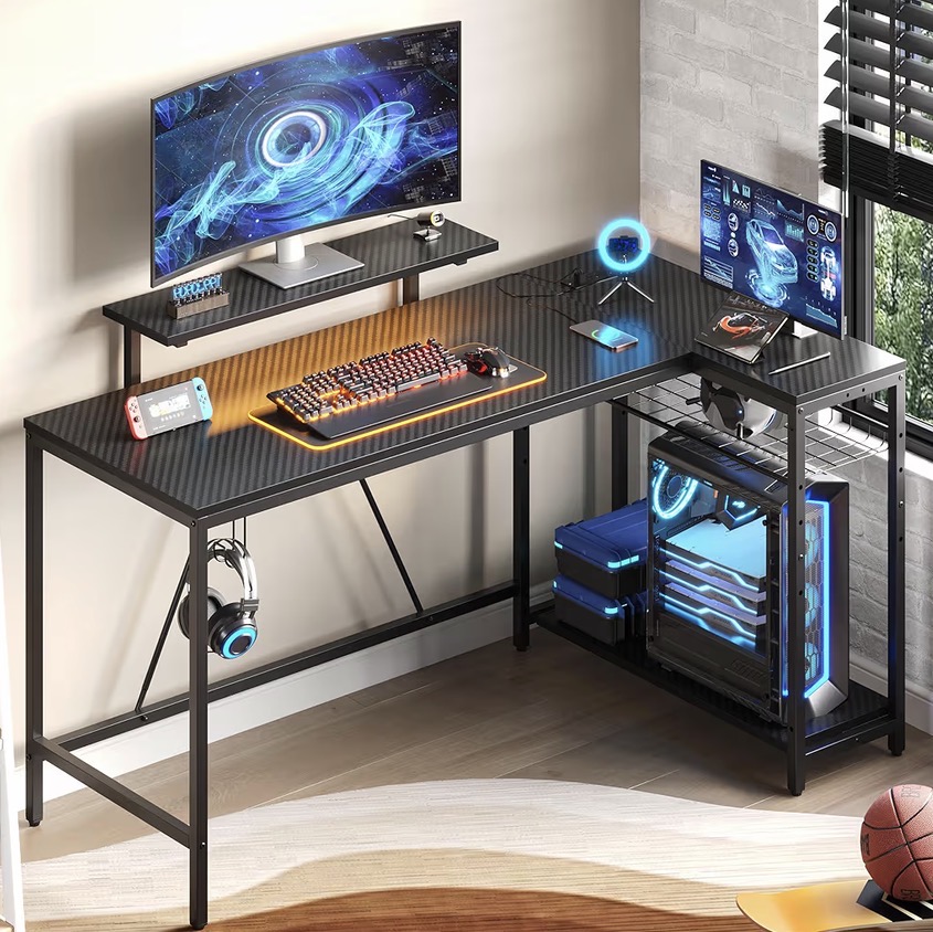 Bestier 72″ L-Shaped Gaming Desk — Best L-Shaped Desk Black