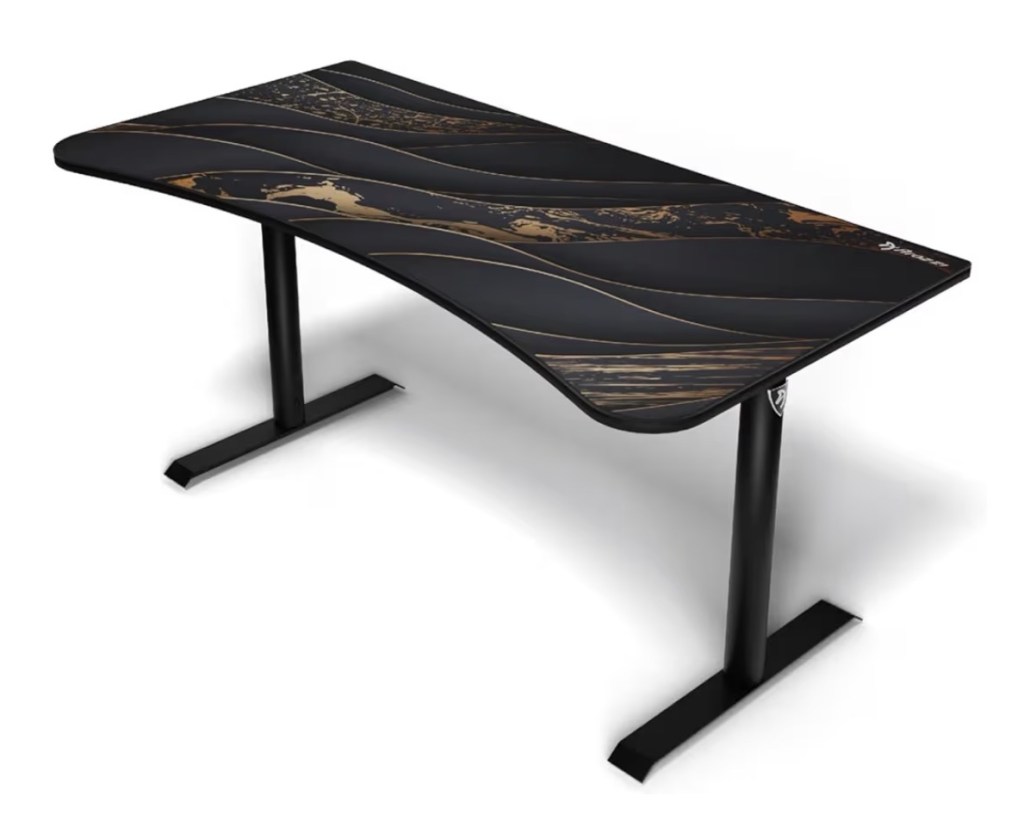 Arozzi Arena Gaming Desk — Best Overall Gaming Desk Black gold