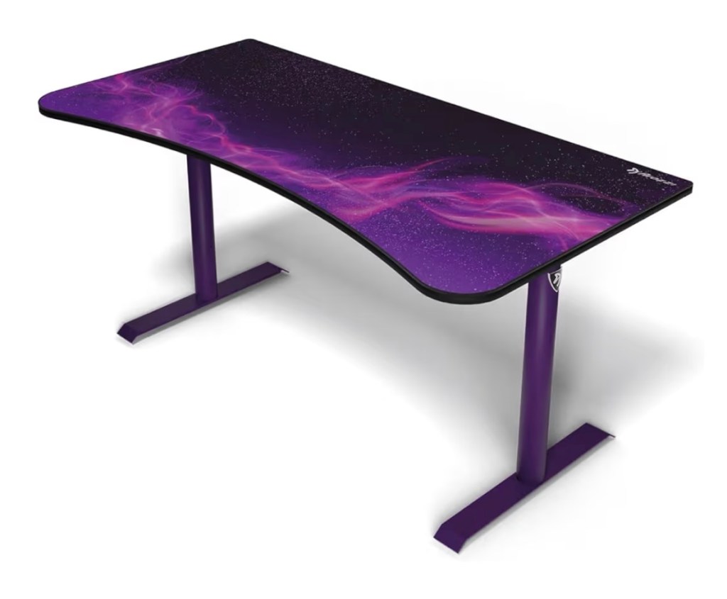 Arozzi Arena Gaming Desk — Best Overall Gaming Desk Purple galaxy