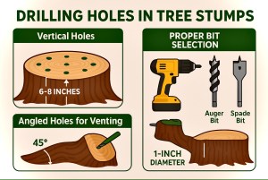 Drilling holes in stump imagery guide 