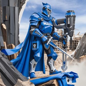 Fantasy art of air powered nail gun ready for battle 