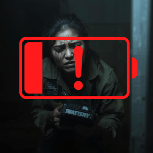 Dead battery lady crying over it