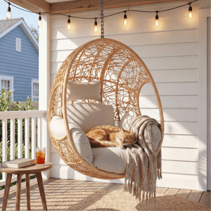 Heavy Duty Outdoor Wicker Swing Egg Chair Seat